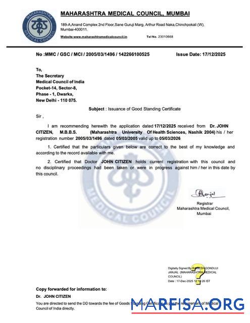 Downloadable India issuance of good standing certificate Word and PDF template